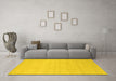 Machine Washable Solid Yellow Modern Rug in a Living Room, wshcon1026yw