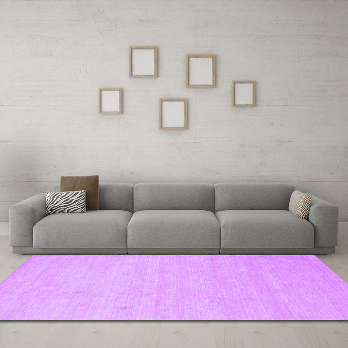 Machine Washable Solid Purple Modern Area Rugs in a Living Room, wshcon1026pur