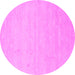 Round Solid Pink Modern Rug, con1026pnk