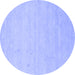 Round Solid Blue Modern Rug, con1026blu