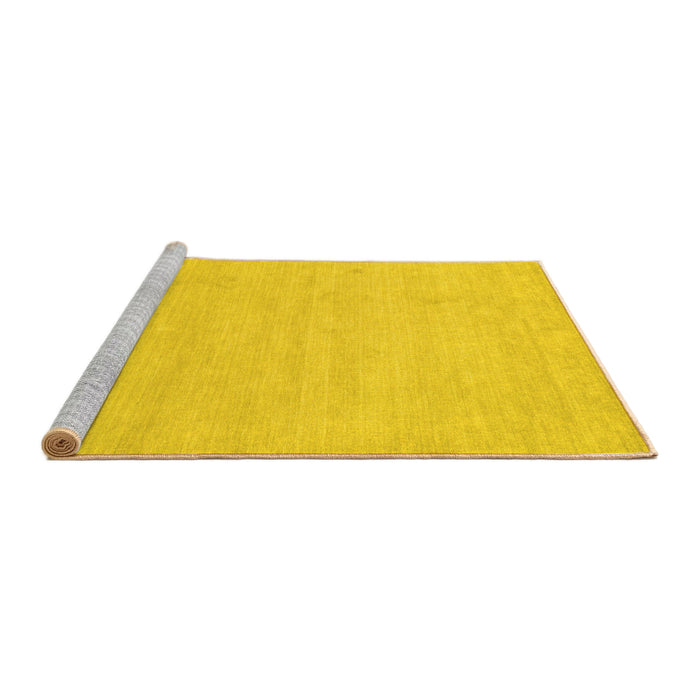 Sideview of Machine Washable Solid Yellow Modern Rug, wshcon1026yw