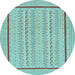 Round Machine Washable Abstract Light Blue Contemporary Rug, wshcon1027lblu