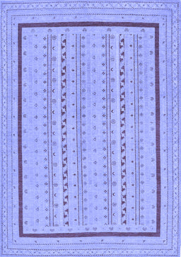 Abstract Blue Contemporary Rug, con1027blu