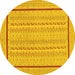 Round Machine Washable Abstract Yellow Contemporary Rug, wshcon1027yw