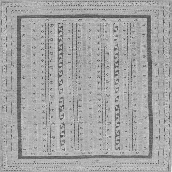 Round Machine Washable Abstract Gray Contemporary Rug, wshcon1027gry