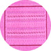 Round Machine Washable Abstract Pink Contemporary Rug, wshcon1027pnk