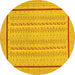 Round Abstract Yellow Contemporary Rug, con1027yw