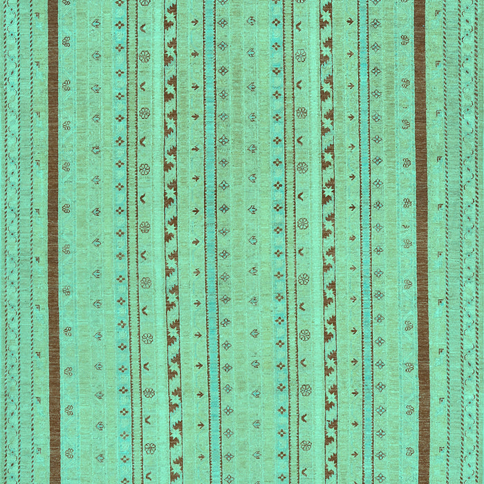 Machine Washable Abstract Turquoise Contemporary Area Rugs, wshcon1027turq