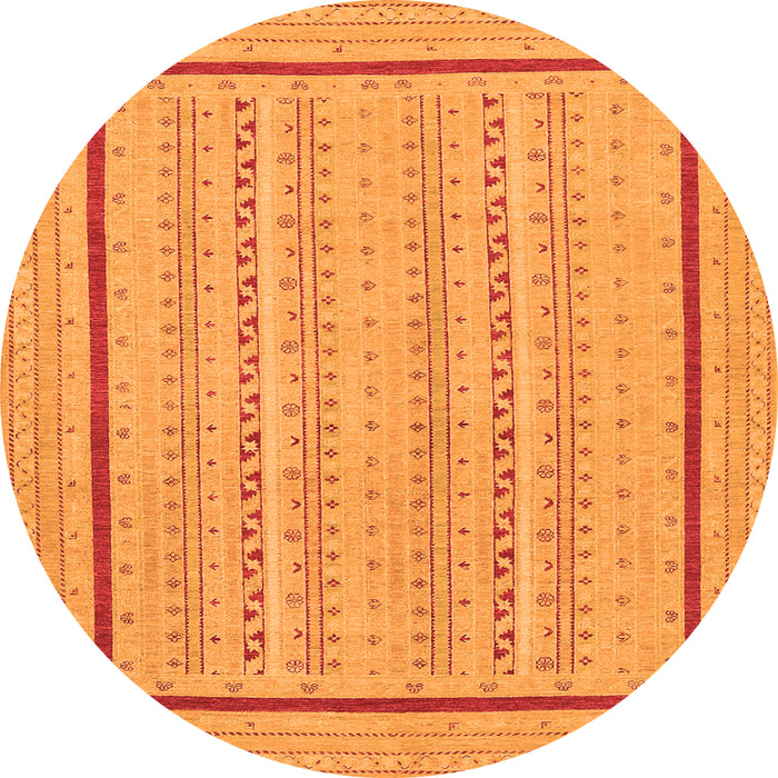 Square Abstract Orange Contemporary Rug, con1027org