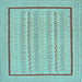 Square Abstract Light Blue Contemporary Rug, con1027lblu