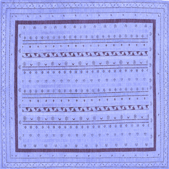 Square Abstract Blue Contemporary Rug, con1027blu