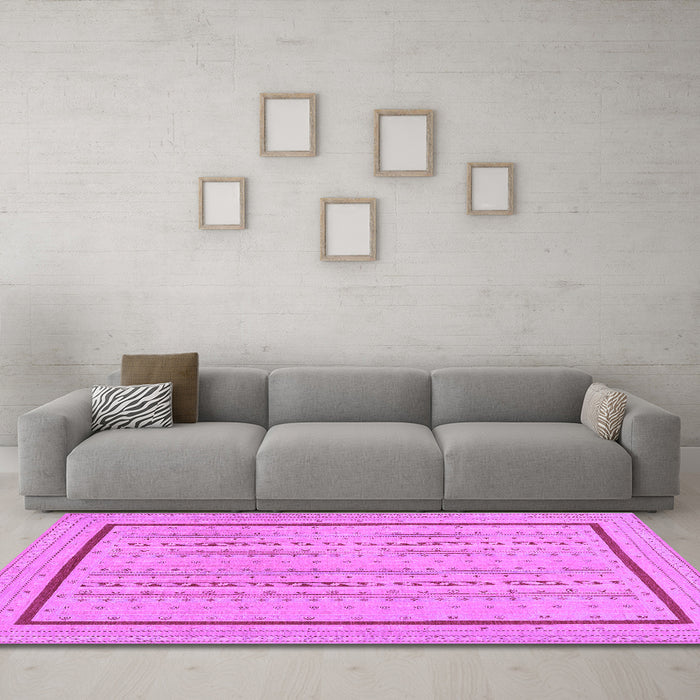 Machine Washable Abstract Purple Contemporary Area Rugs in a Living Room, wshcon1027pur