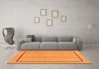 Machine Washable Abstract Orange Contemporary Rug, wshcon1027org