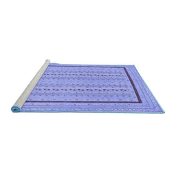 Sideview of Machine Washable Abstract Blue Contemporary Rug, wshcon1027blu