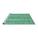 Sideview of Machine Washable Southwestern Turquoise Country Area Rugs, wshcon1028turq