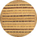 Round Southwestern Brown Country Rug, con1028brn