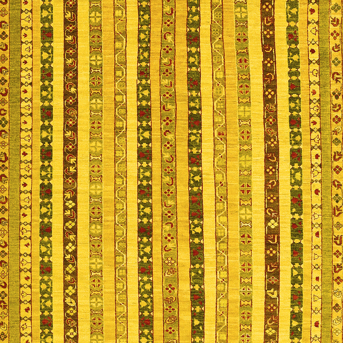 Machine Washable Southwestern Yellow Country Rug, wshcon1028yw