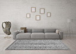 Machine Washable Southwestern Gray Country Rug in a Living Room,, wshcon1028gry