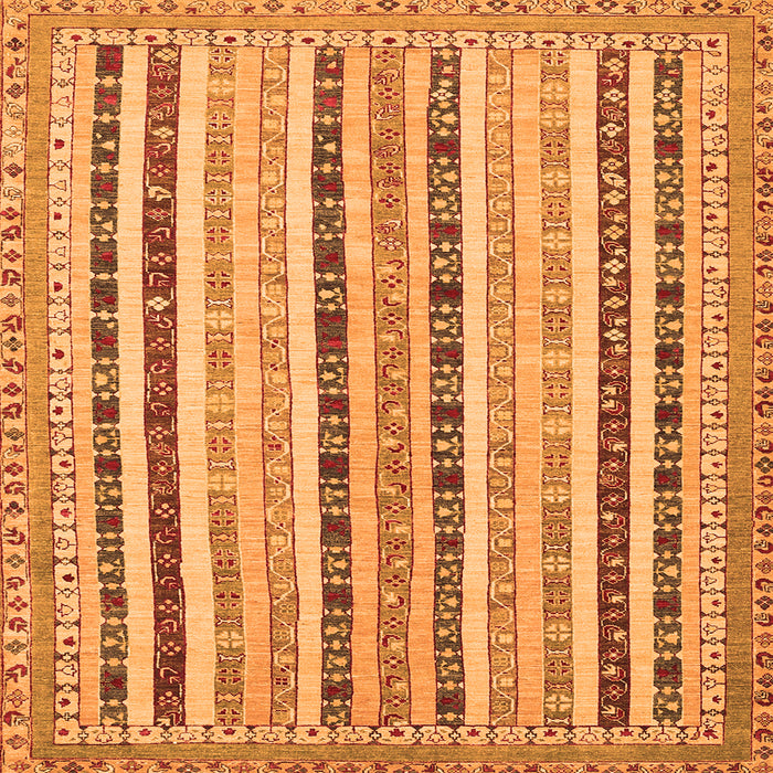 Round Machine Washable Southwestern Orange Country Area Rugs, wshcon1028org