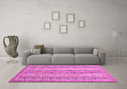 Machine Washable Southwestern Pink Country Rug in a Living Room, wshcon1028pnk