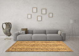 Machine Washable Southwestern Brown Country Rug in a Living Room,, wshcon1028brn