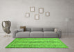 Machine Washable Southwestern Green Country Area Rugs in a Living Room,, wshcon1028grn