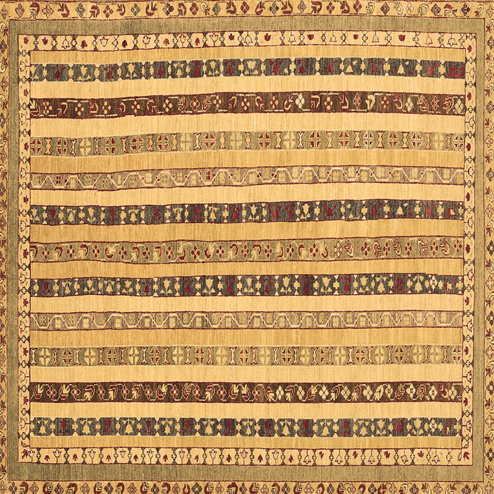 Square Machine Washable Southwestern Brown Country Rug, wshcon1028brn