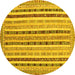 Round Southwestern Yellow Country Rug, con1028yw