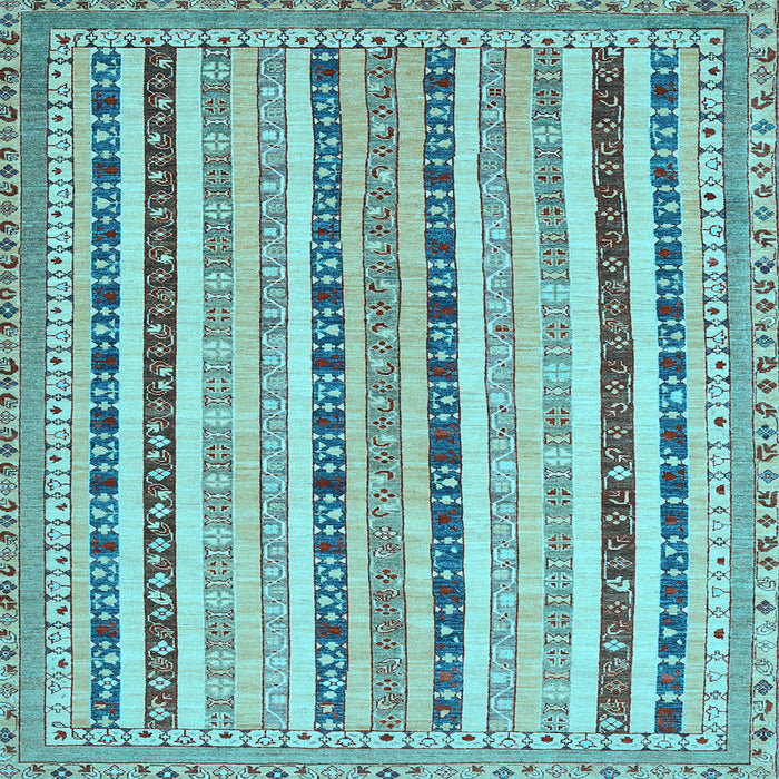 Square Southwestern Light Blue Country Rug, con1028lblu