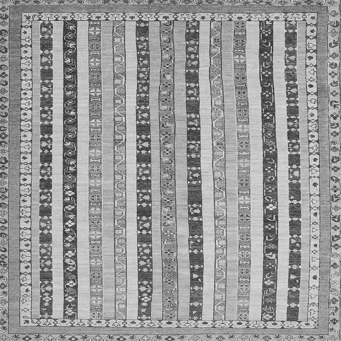 Round Machine Washable Southwestern Gray Country Rug, wshcon1028gry