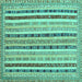 Square Southwestern Turquoise Country Rug, con1028turq