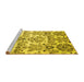 Sideview of Machine Washable Abstract Yellow Contemporary Rug, wshcon1029yw