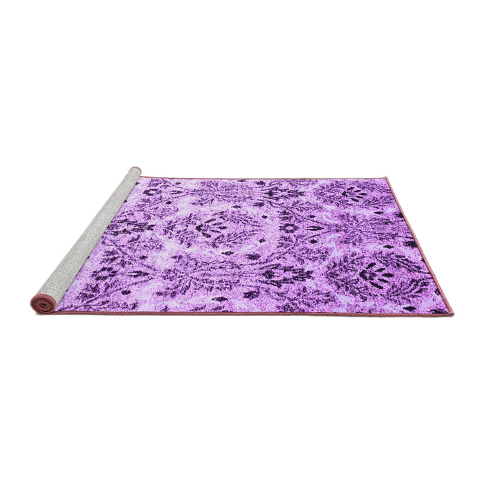 Sideview of Machine Washable Abstract Purple Contemporary Area Rugs, wshcon1029pur
