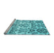 Sideview of Machine Washable Abstract Light Blue Contemporary Rug, wshcon1029lblu