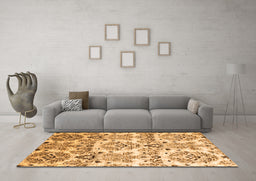 Machine Washable Abstract Orange Contemporary Area Rugs in a Living Room, wshcon1029org
