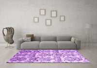Machine Washable Abstract Purple Contemporary Rug, wshcon1029pur