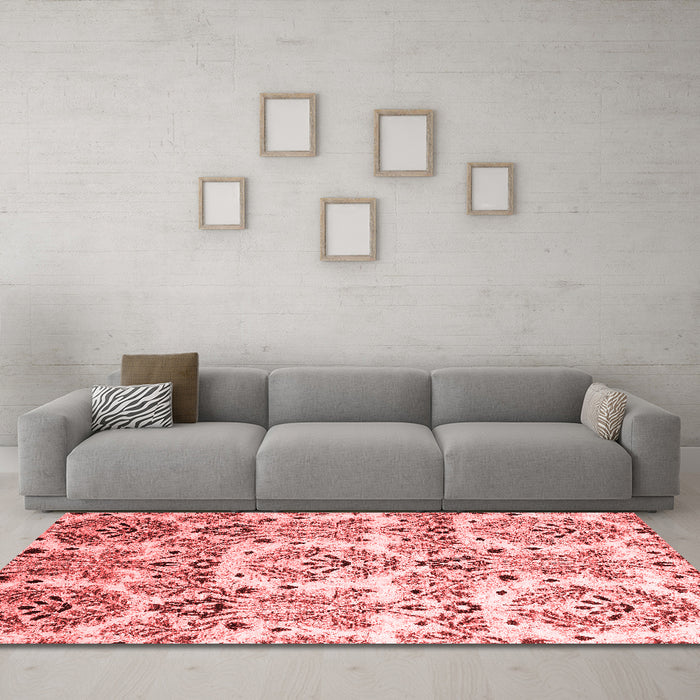Contemporary Red Washable Rugs