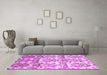 Machine Washable Abstract Pink Contemporary Rug in a Living Room, wshcon1029pnk