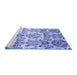 Sideview of Machine Washable Abstract Blue Contemporary Rug, wshcon1029blu