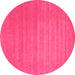 Round Abstract Pink Contemporary Rug, con102pnk