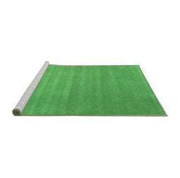 Sideview of Machine Washable Abstract Emerald Green Contemporary Area Rugs, wshcon102emgrn