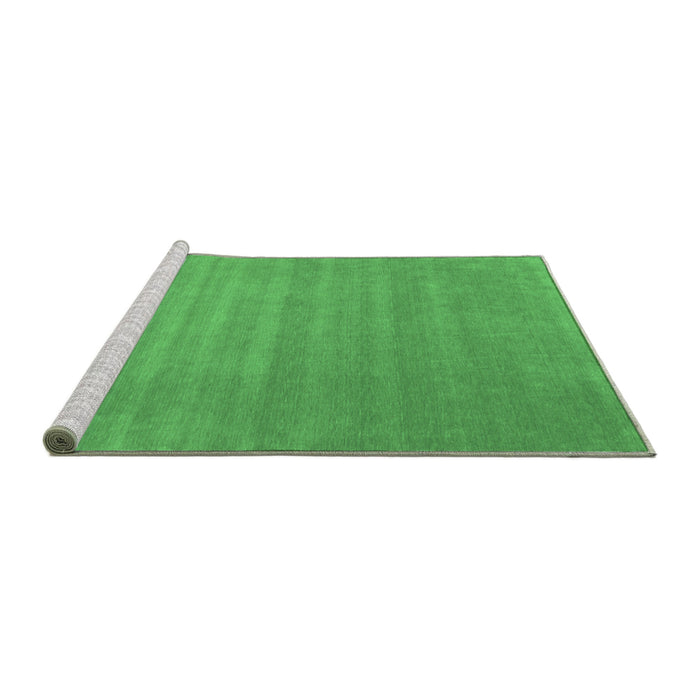 Sideview of Machine Washable Abstract Emerald Green Contemporary Area Rugs, wshcon102emgrn