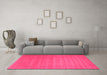 Machine Washable Abstract Pink Contemporary Rug in a Living Room, wshcon102pnk