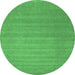 Round Abstract Emerald Green Contemporary Rug, con102emgrn