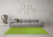 Machine Washable Abstract Green Contemporary Area Rugs in a Living Room,, wshcon102grn