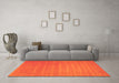 Machine Washable Abstract Orange Contemporary Area Rugs in a Living Room, wshcon102org