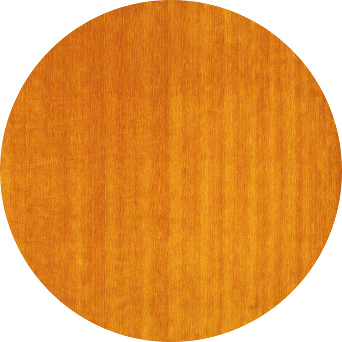 Round Machine Washable Abstract Yellow Contemporary Rug, wshcon102yw