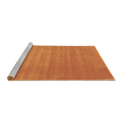 Sideview of Machine Washable Abstract Brown Contemporary Rug, wshcon102brn