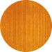 Round Abstract Yellow Contemporary Rug, con102yw