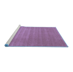 Sideview of Machine Washable Abstract Blue Contemporary Rug, wshcon102blu